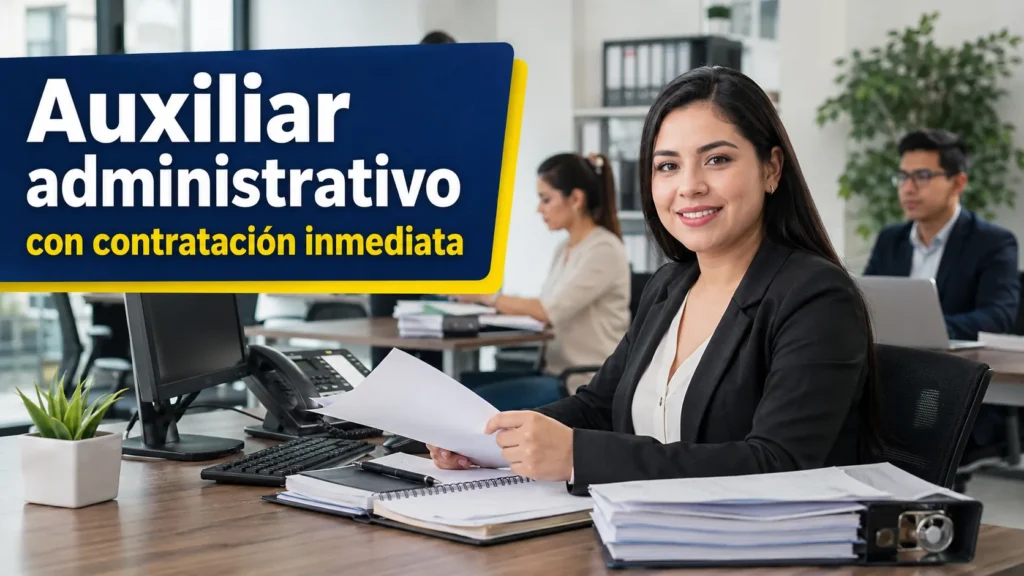 Auxiliar administrativo con contratación inmediata